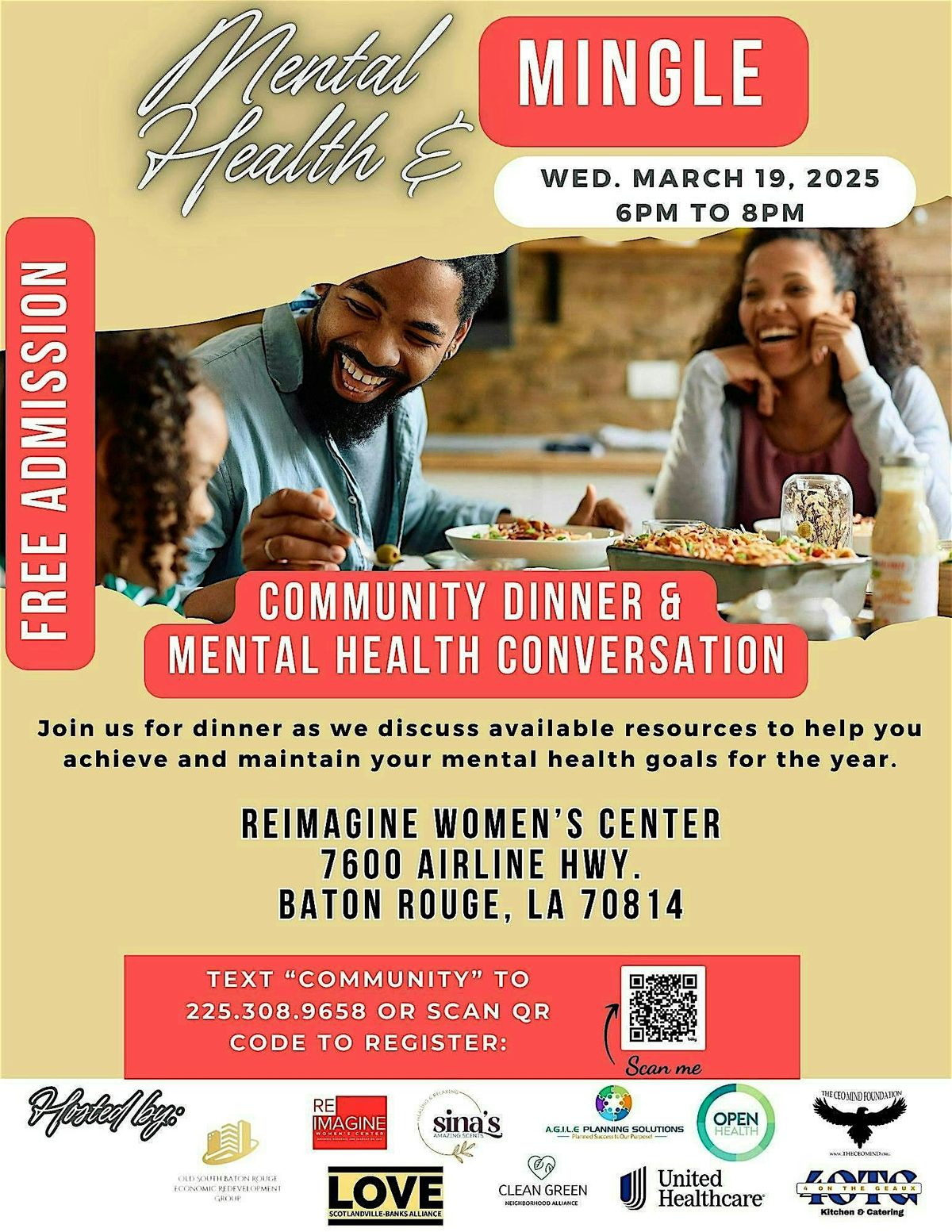 Mental Health & Mingle: Community Dinner and Mental Health Conversation