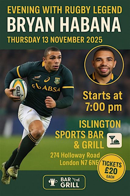 An Evening with Rugby Legend Bryan Habana