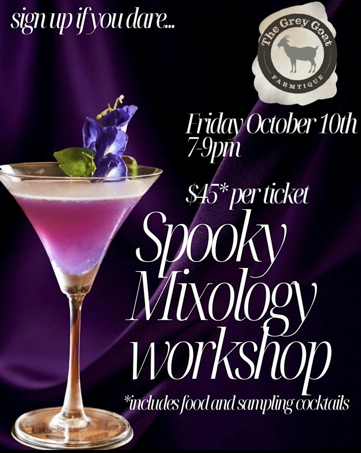 Spooky Mixology Cocktails Workshop