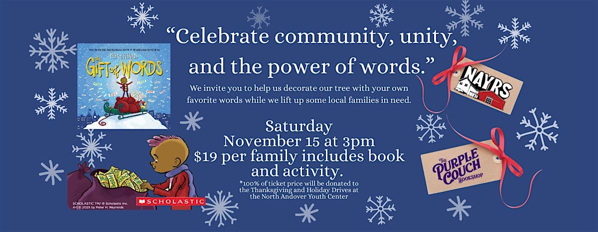 The Gift of Words NAYC Thanksgiving and Holiday Drives Fundraiser