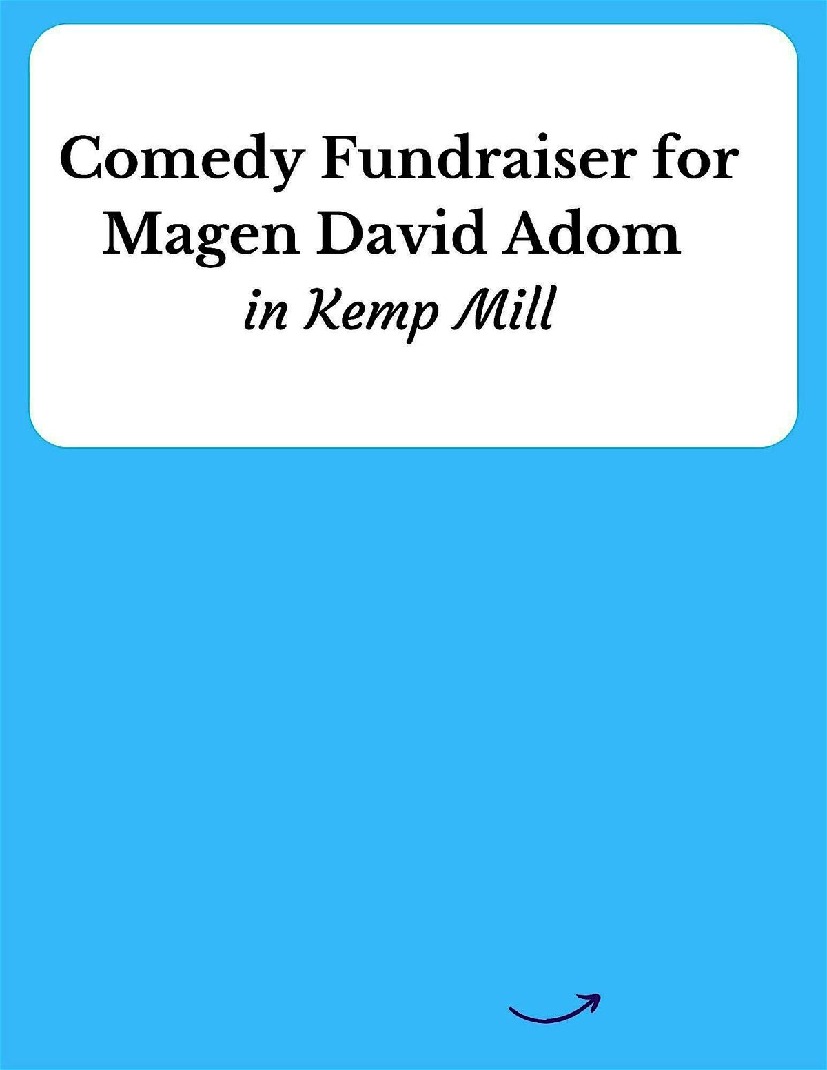 Comedy Fundraiser for Magen David Adom - in Kemp Mill