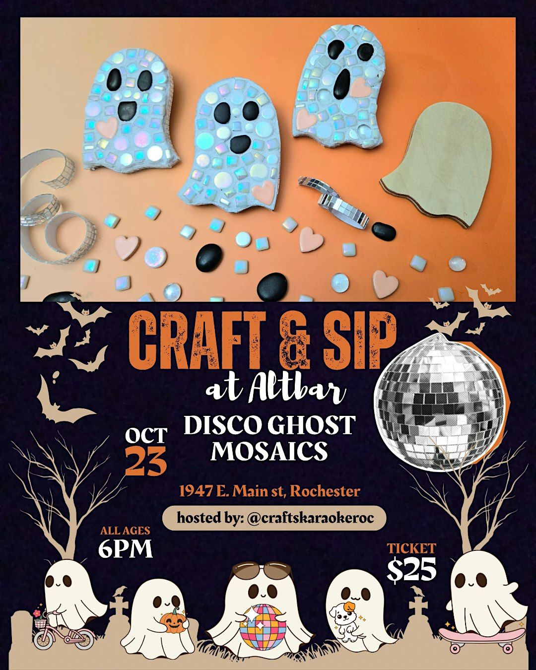 Craft & Sip at Altbar: Disco Ghost Mosaics