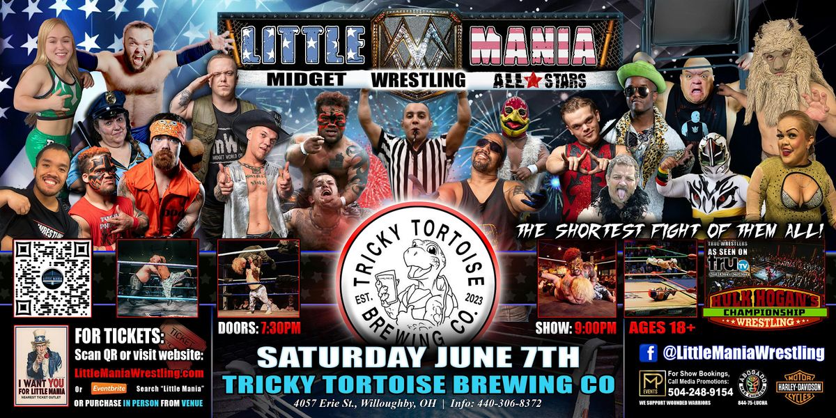 Willoughby, OH - Little Mania Midget Wrestling @Tricky Tortoise Brewing Co