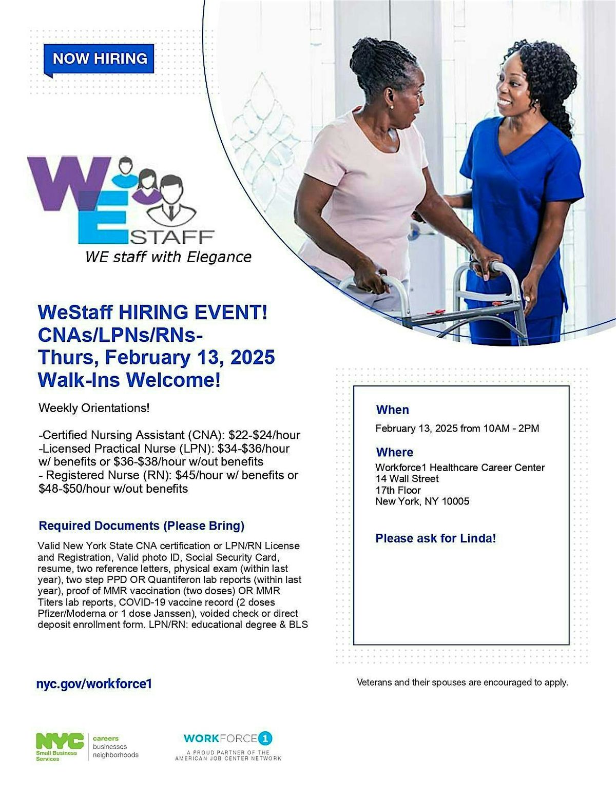 WeStaff Hiring Event - February 13, 2025