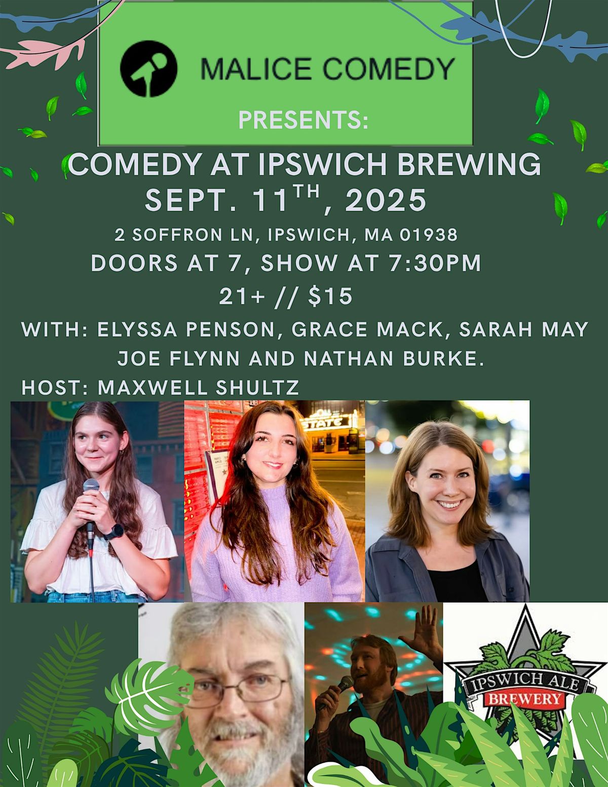 LIVE COMEDY at Ipswich Ale Brewing