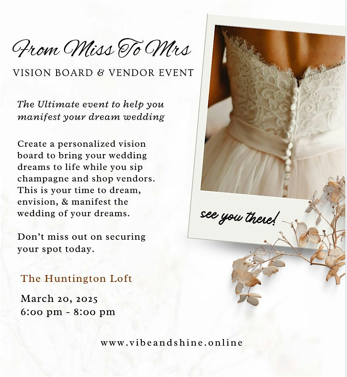 From Ms. to Mrs. Vision Board & Vendor Event