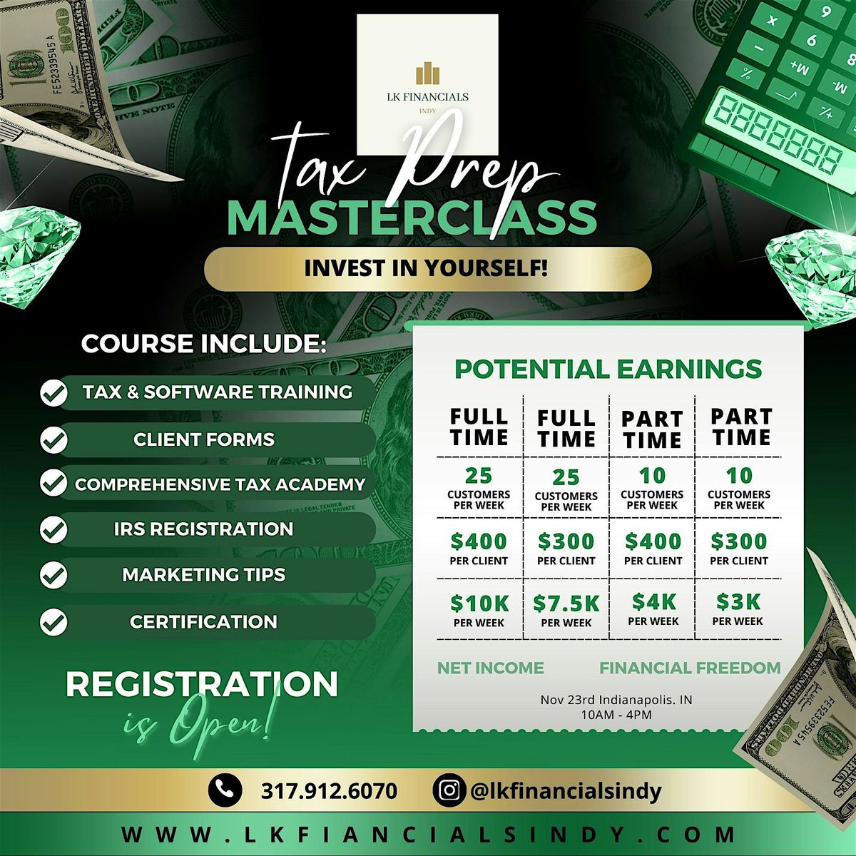 Tax Prep Masterclass with LK Financials Indy