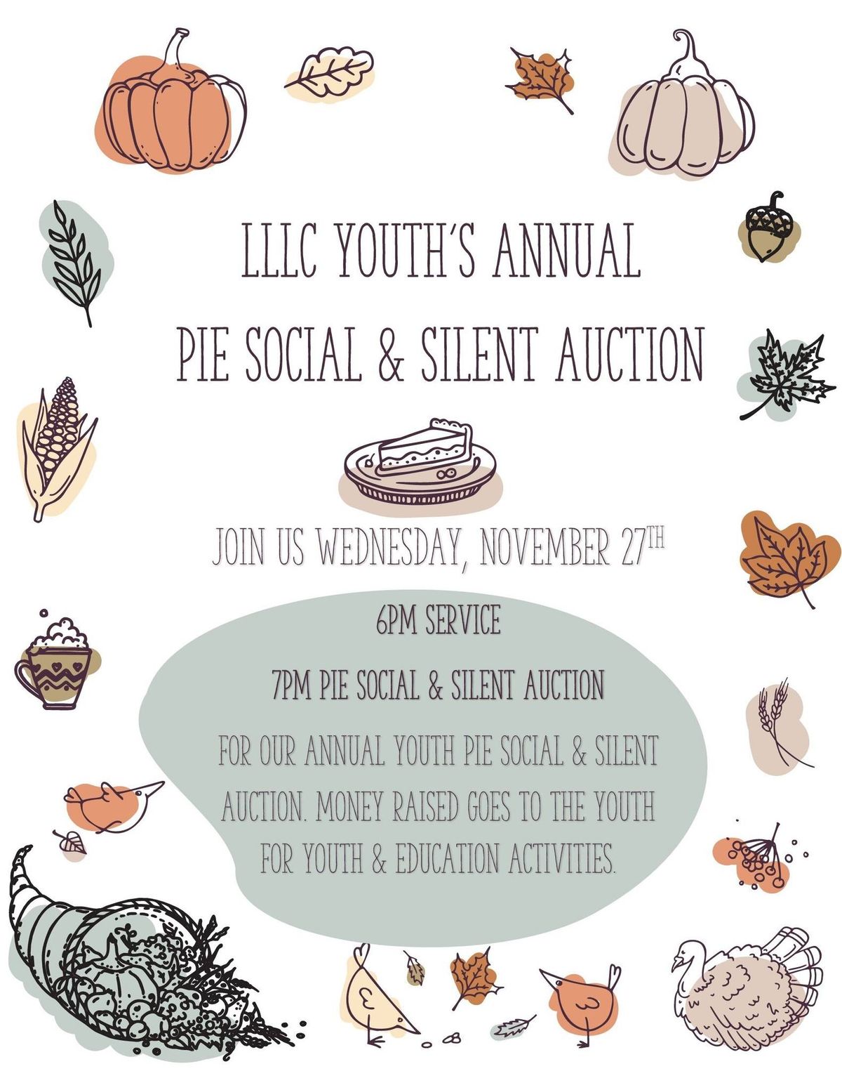 Thanksgiving Eve Pie Social and Silent Auction