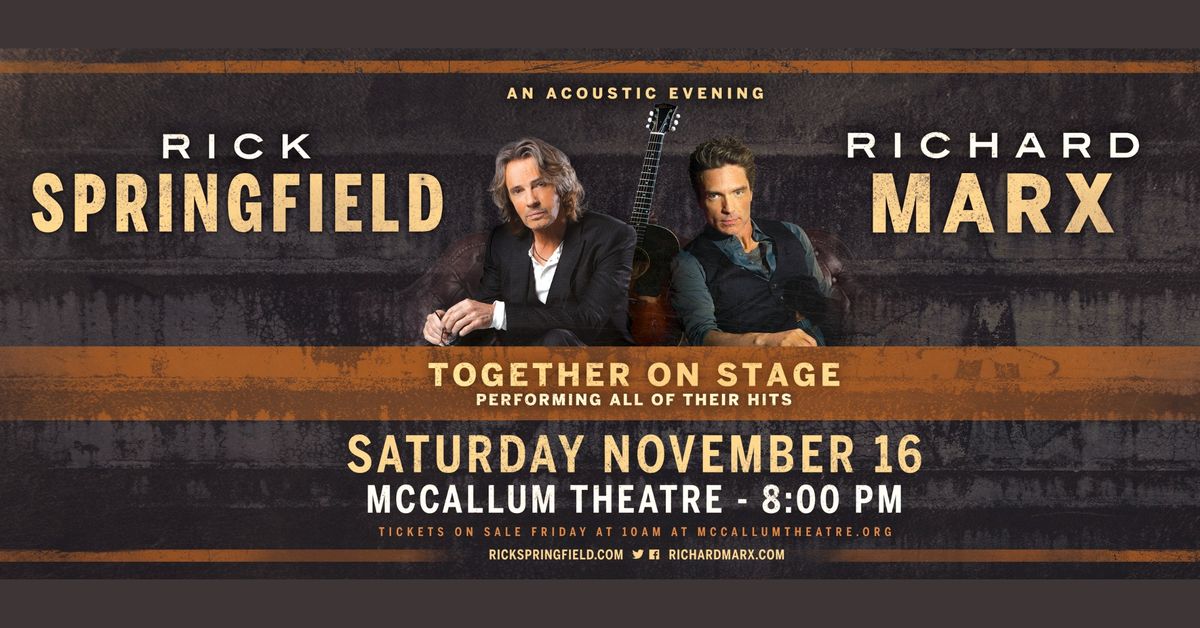 An Acoustic Tour:  Rick Springfield & Richard Marx