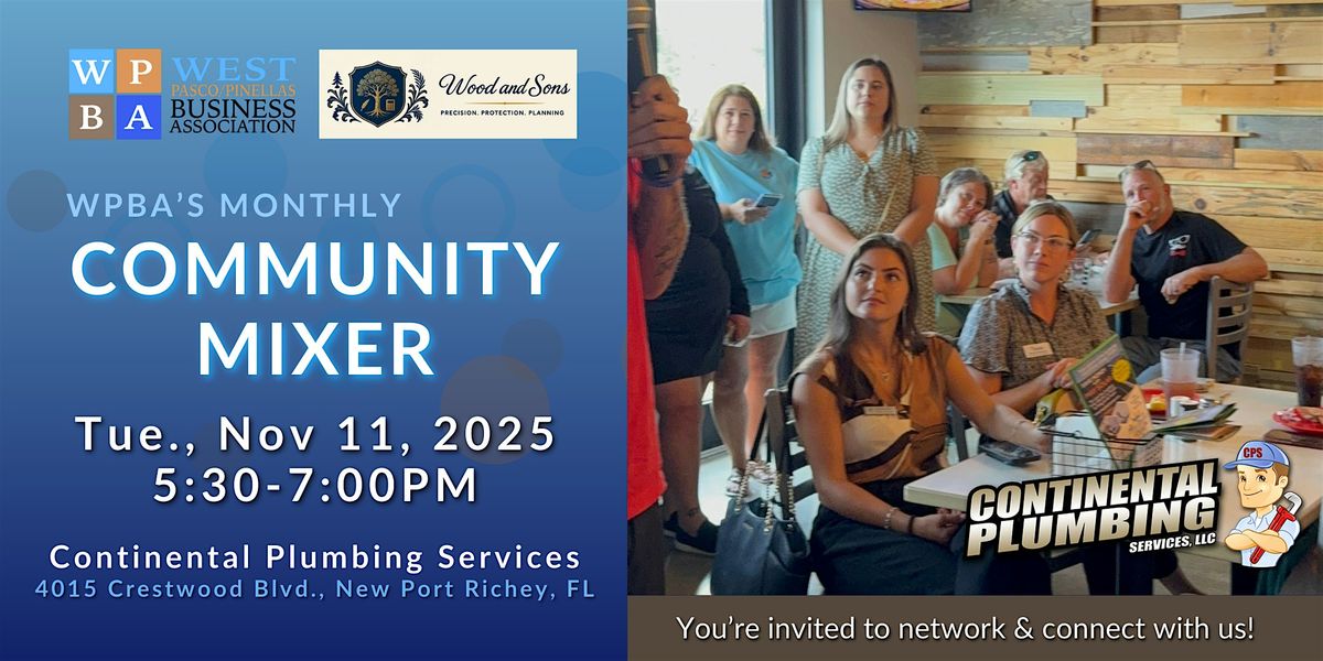 WPBA's Community Mixer - Nov 11 2025, Sponsored by Wood and Sons