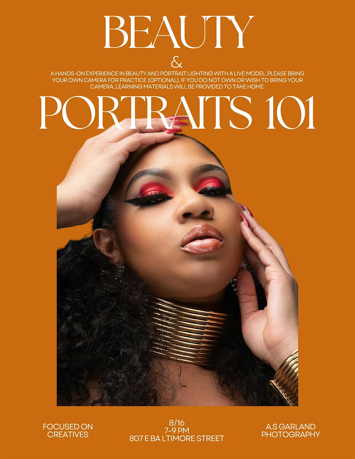 Beauty & Portraits 101 (Hands on Photography Workshop)