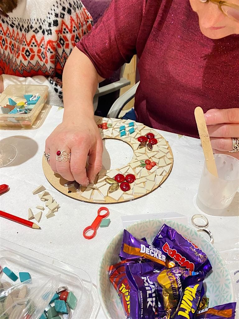 Festive Mosaic Wreath and Decorations