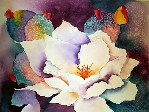 Transparent Cactus Flowers in Watercolors with Phyllis Gubins