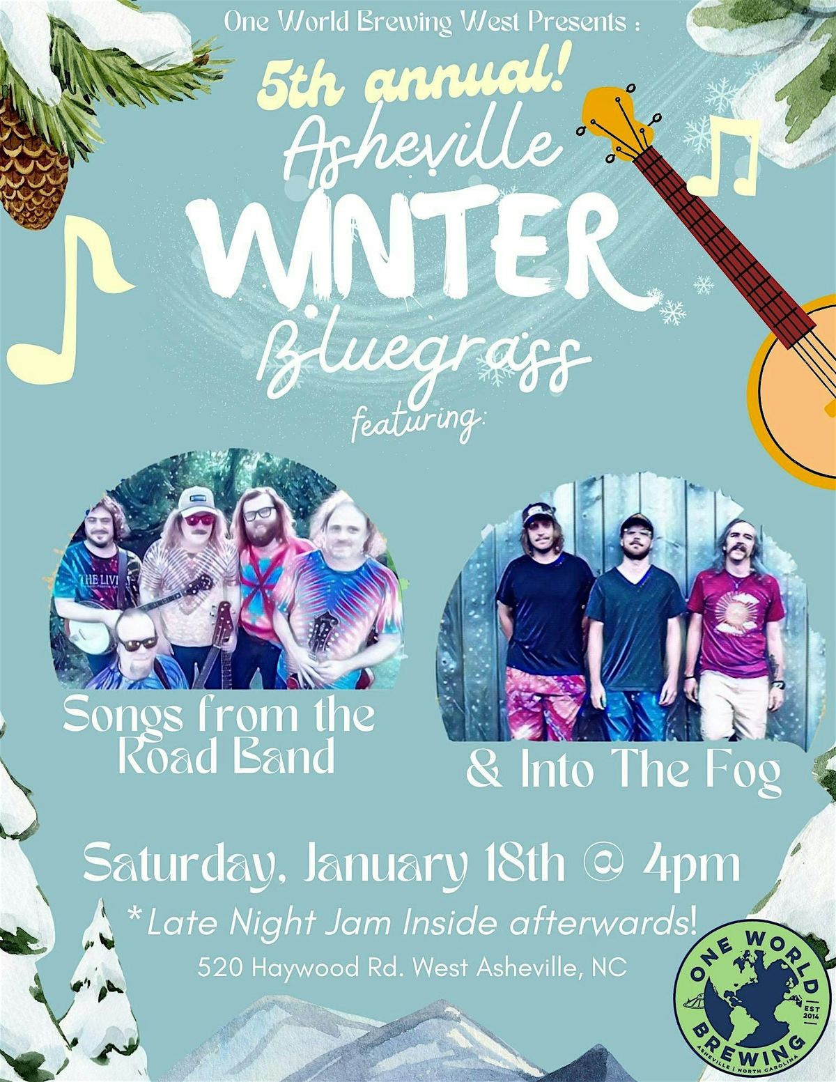 Asheville Winter Bluegrass w\/ Songs From The Road Band & Into The Fog