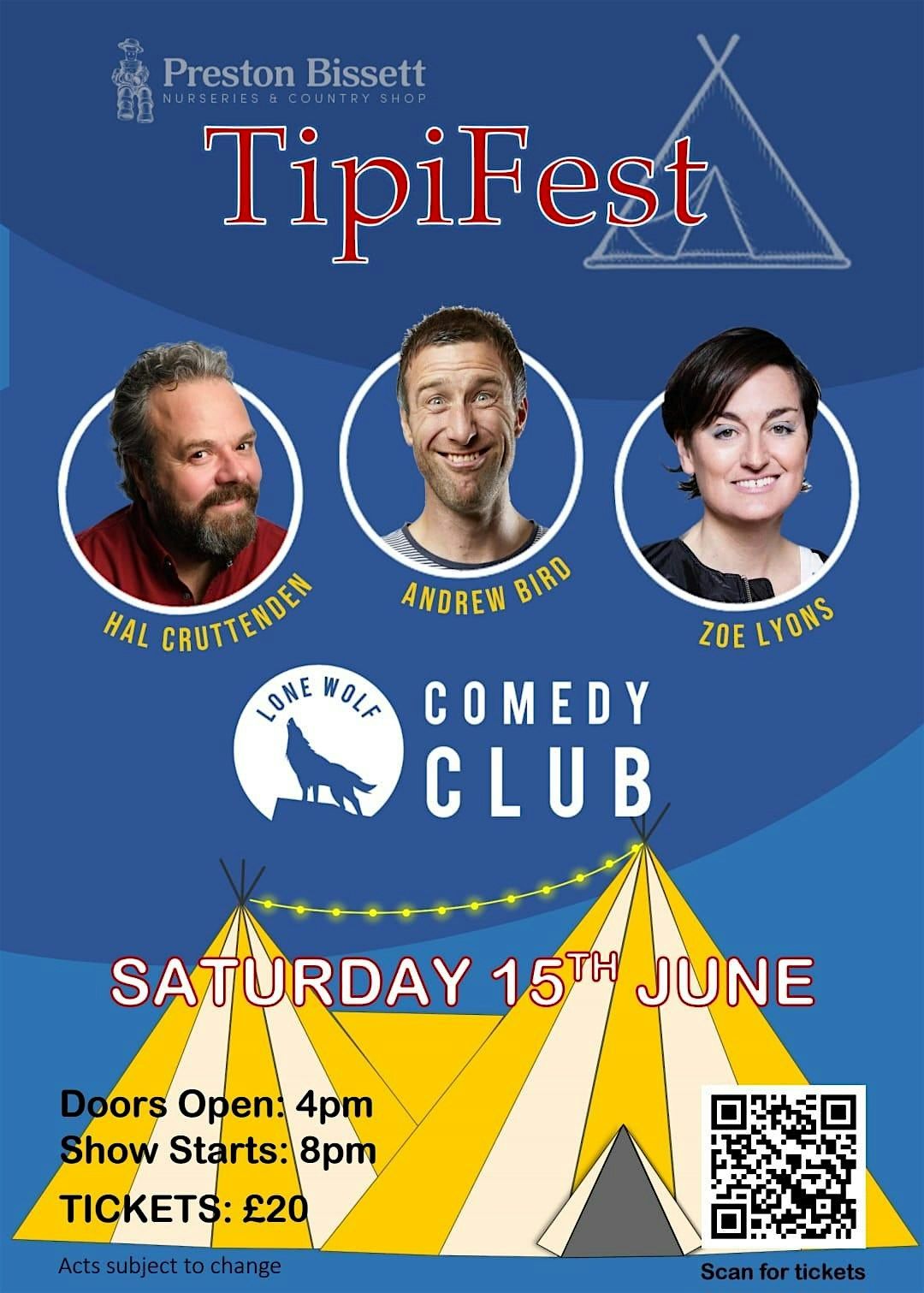 TIPI FEST \u2013 OUTDOOR COMEDY NIGHT, SATURDAY 26th JULY 2025