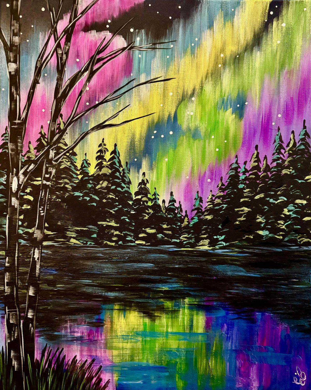 Aurora Waters painting at Two22 Brew