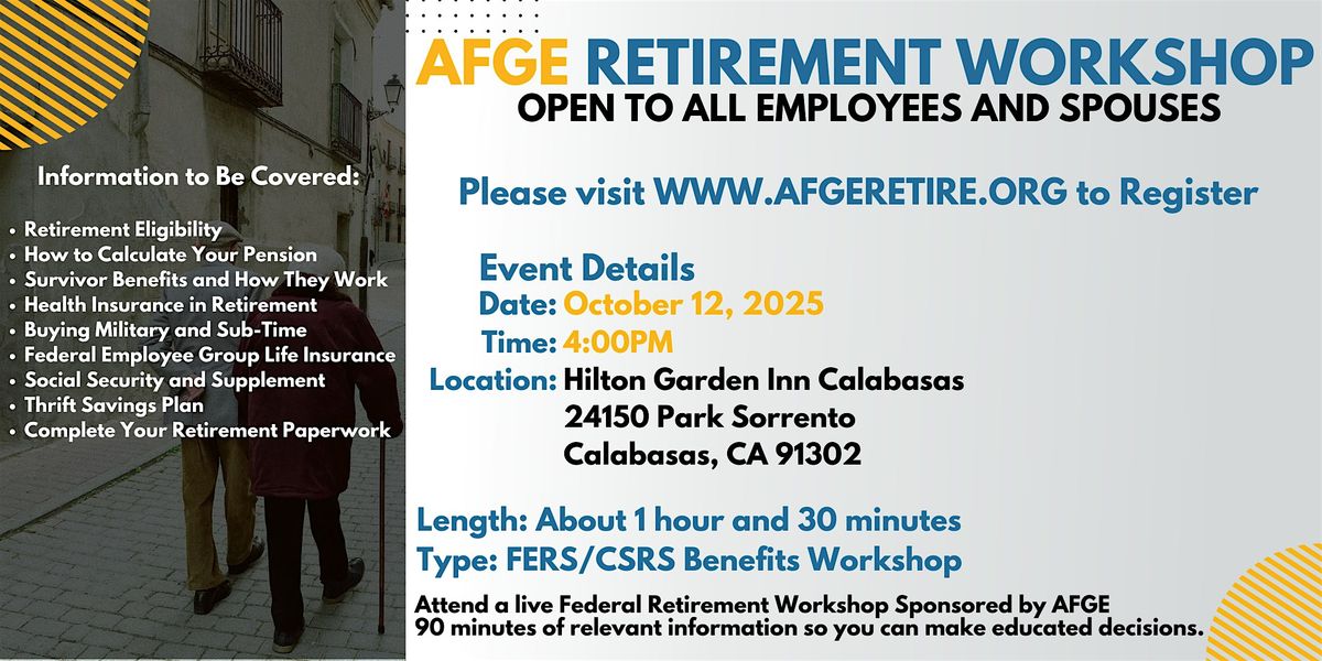 FERS\/CSRS Benefits Workshop Calabasas - 10\/12\/25