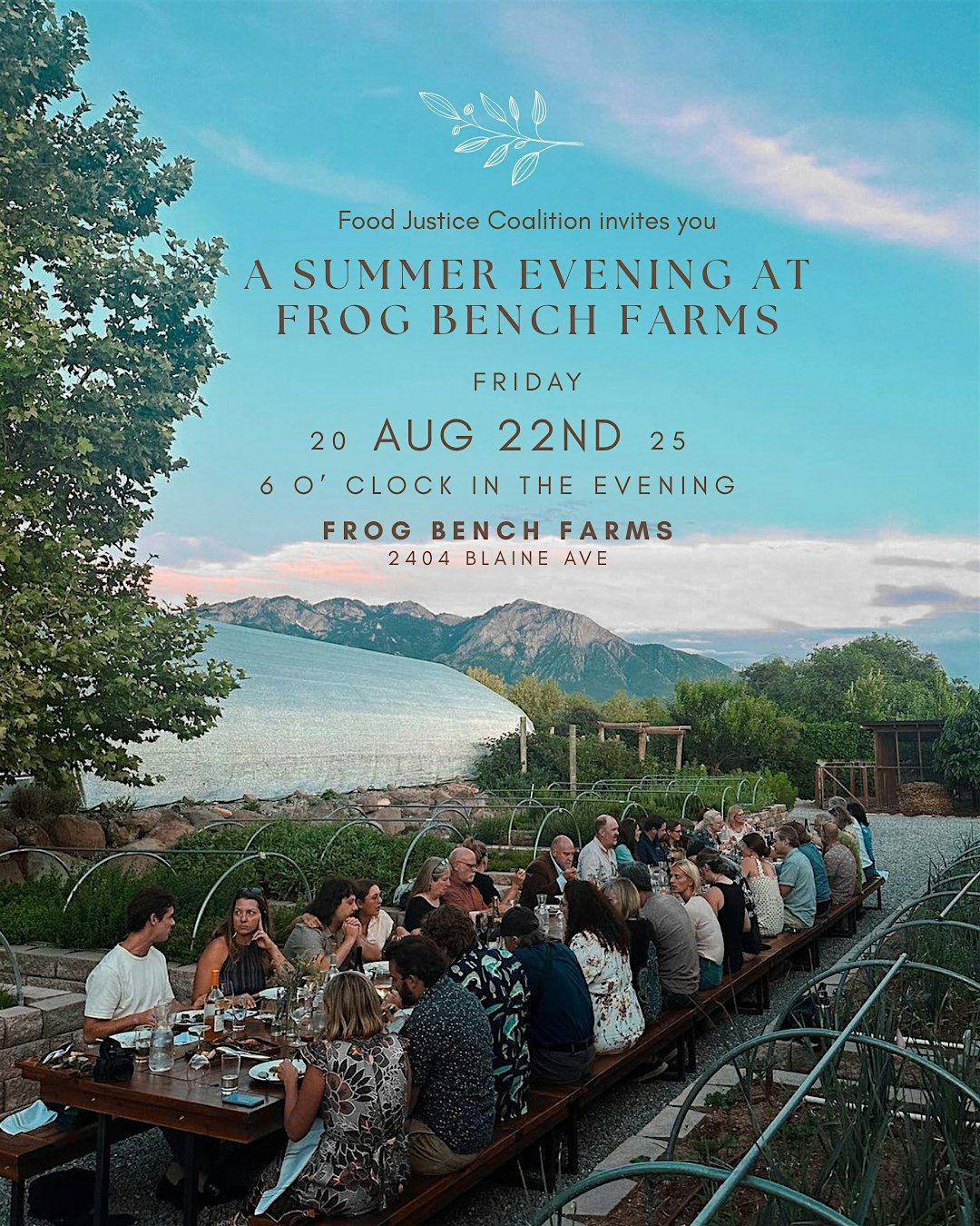 A Farm-to-Table Dinner Benefiting Food Justice Coalition