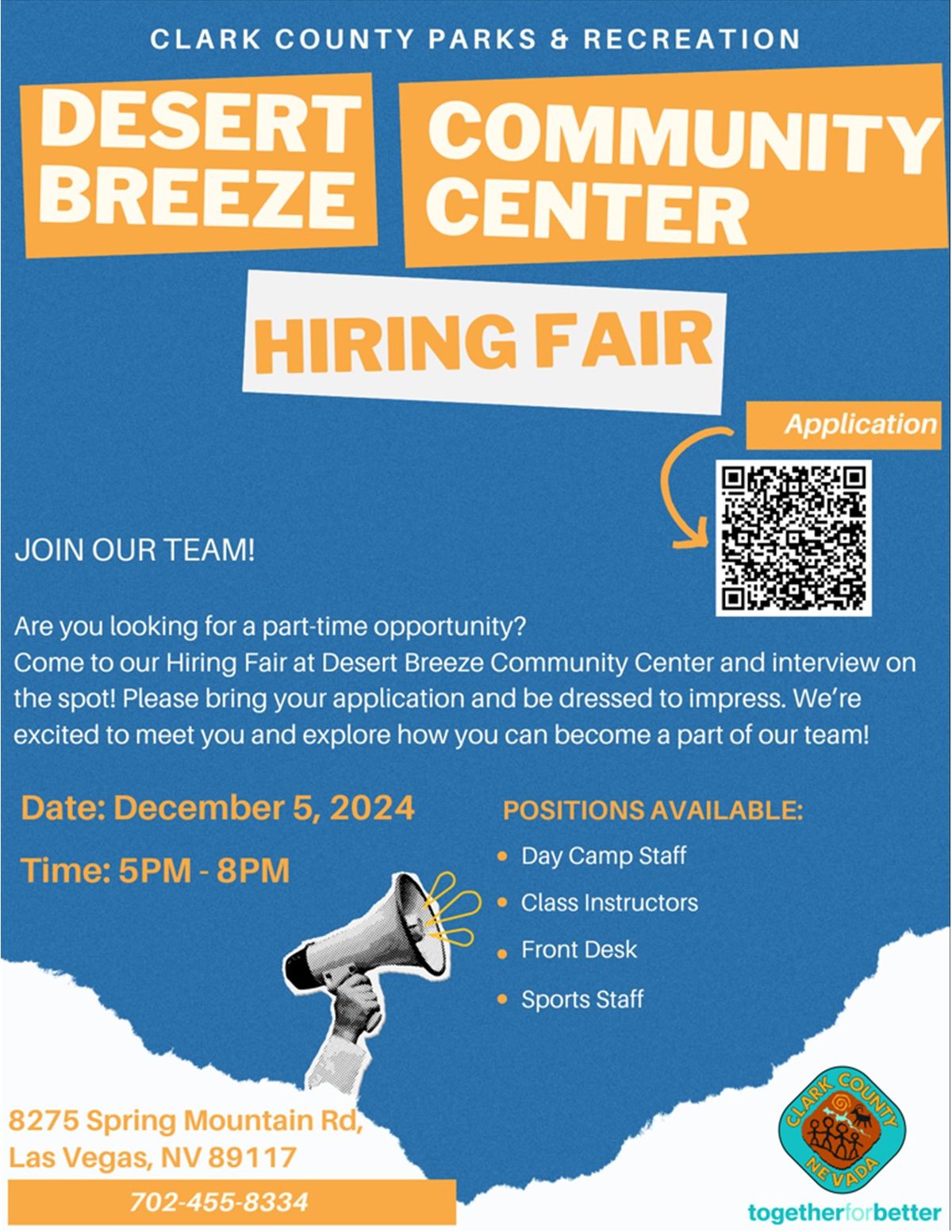 Desert Breeze Community Center Part-Time Hiring Fair