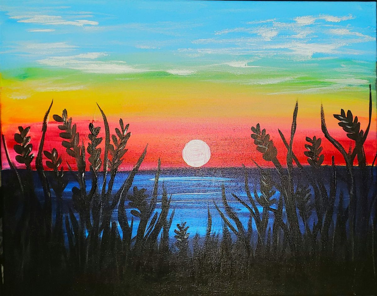 Enjoy this beautiful \u201cSeagrass Sunset\u201d Paint and Sip Painting event