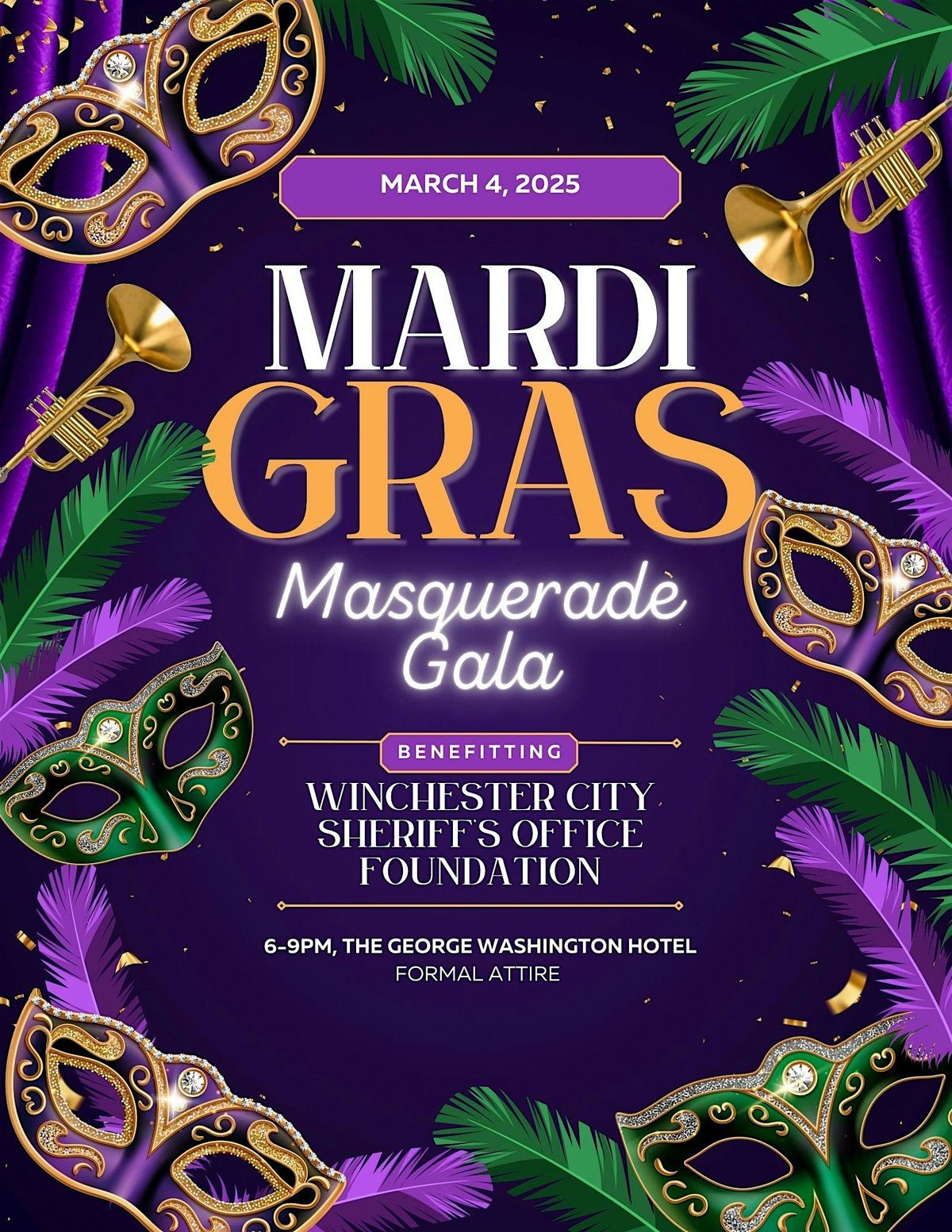 Mardi Gras Masquerade Benefitting Winchester City Sheriff's Foundation