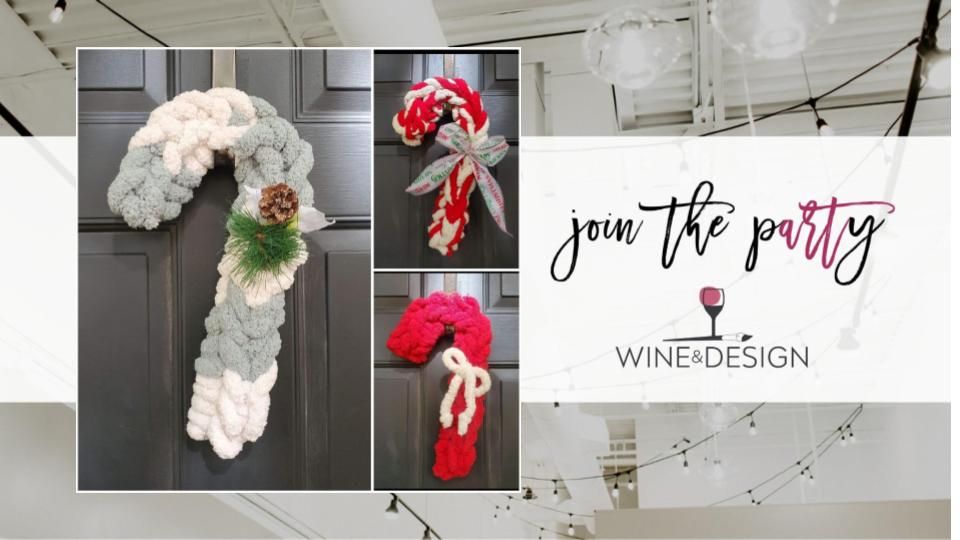 Chunky Knit Candy Cane Wreath | Wine & Design