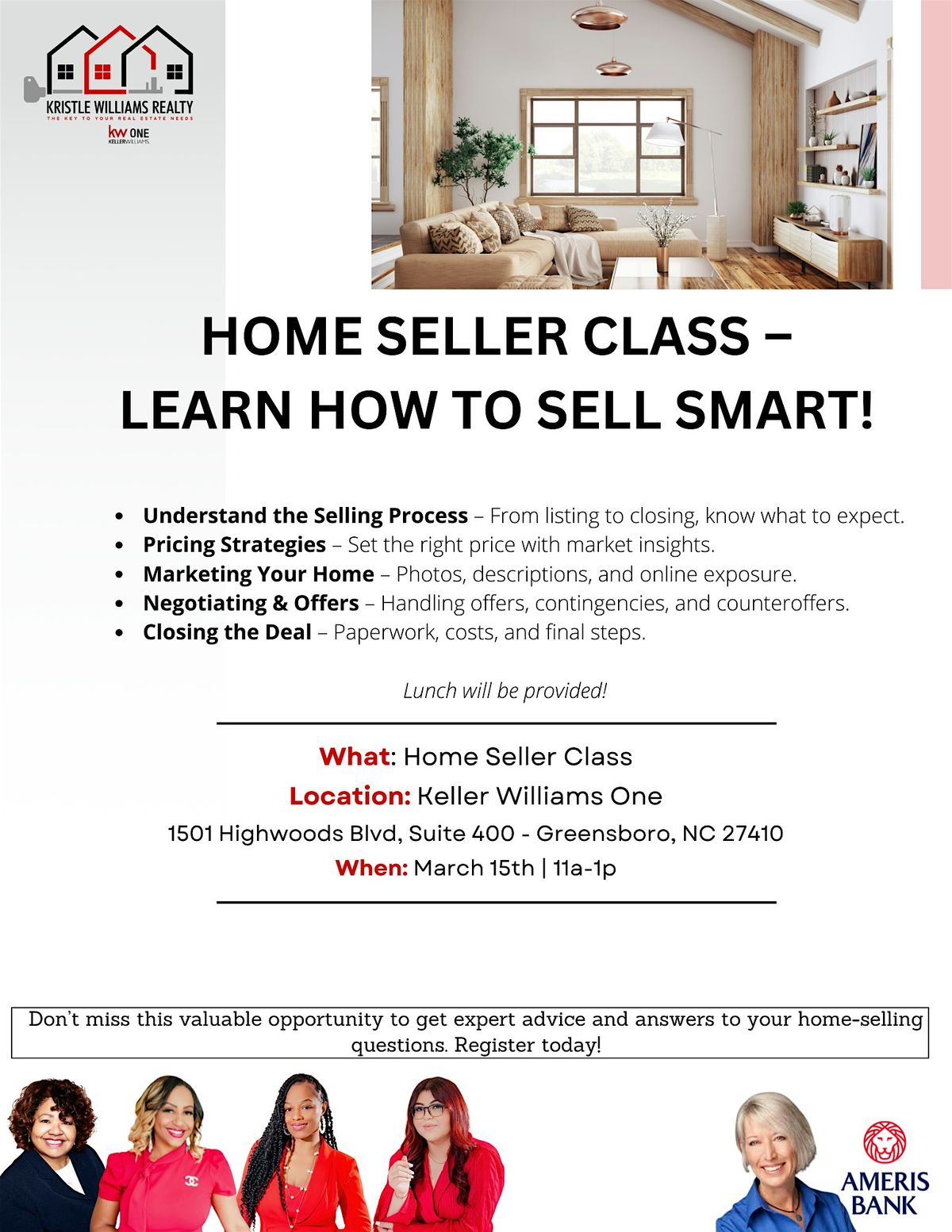 HOME SELLER CLASS \u2013 LEARN HOW TO SELL SMART!