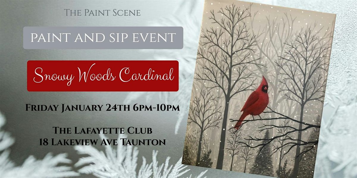 Paint and Sip - Snowy Woods Cardinal