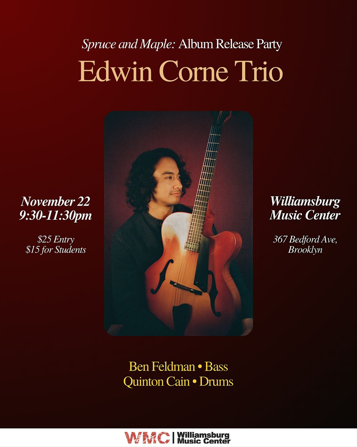 WMC presents Edwin Corne Trio Live Jazz