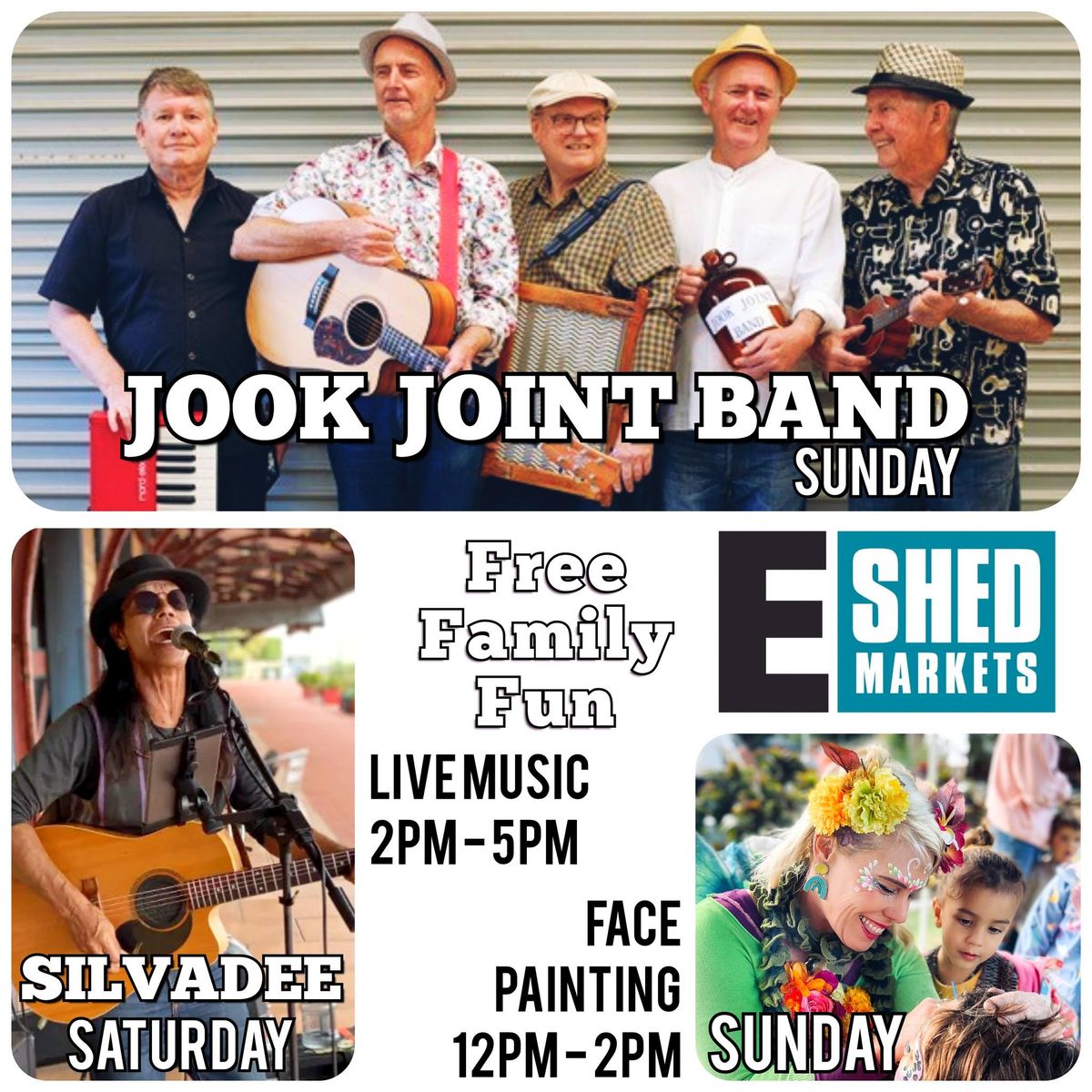 Silvadee, Jook Joint Band AND Face Painting at E SHED!