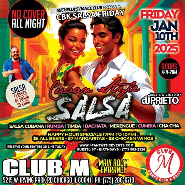 Cuban Style Salsa Friday (No Cover Charge all Night) @ CLUB M