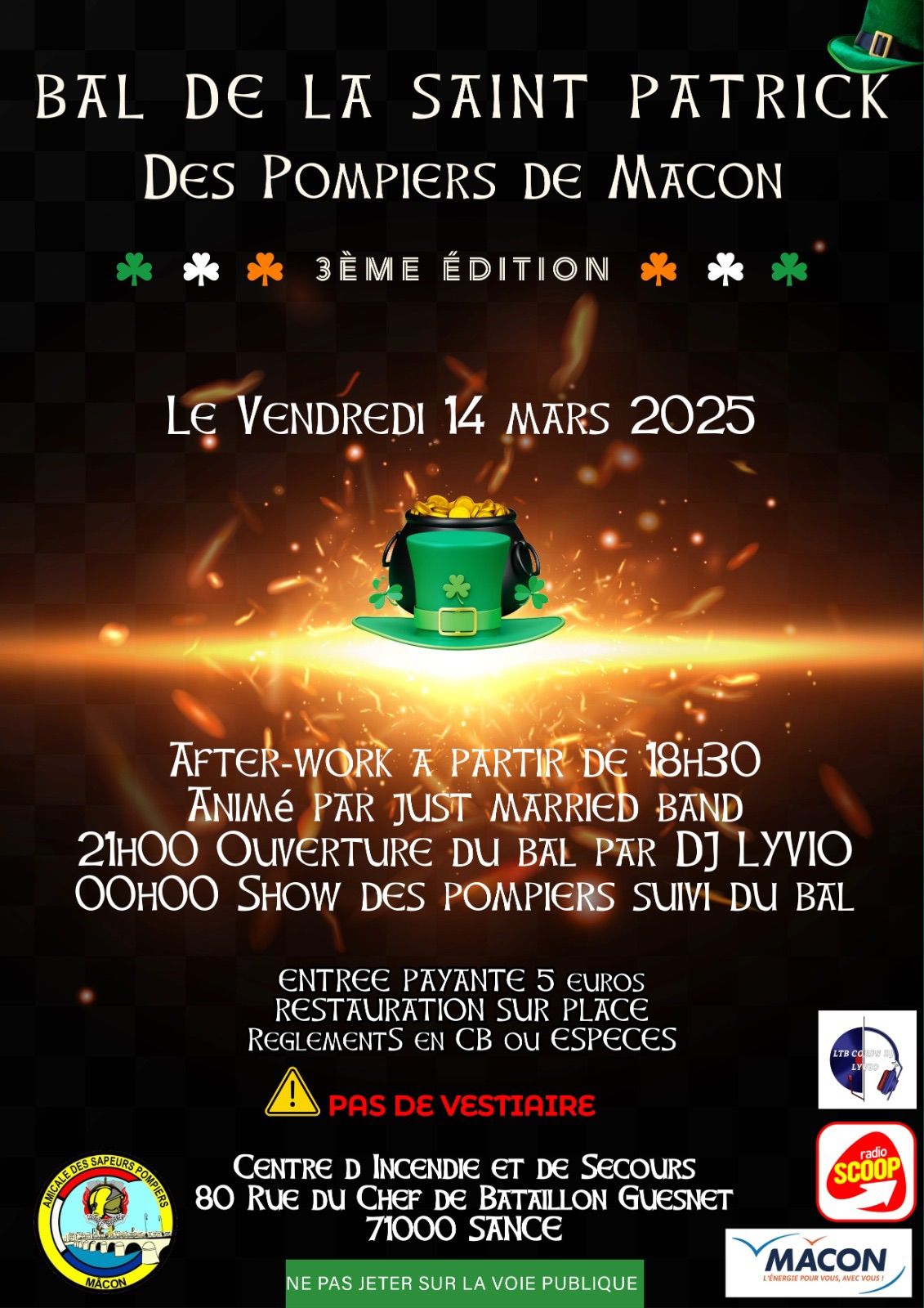 BAL DE LA ST PATRICK 2025 - POMPIERS M\u00c2CON