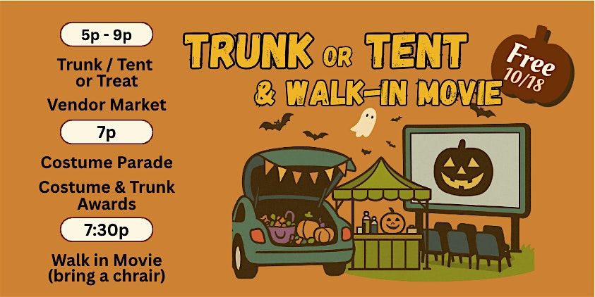 Trunk & Tent or Treat & Walk In Movie in Downtown Killeen