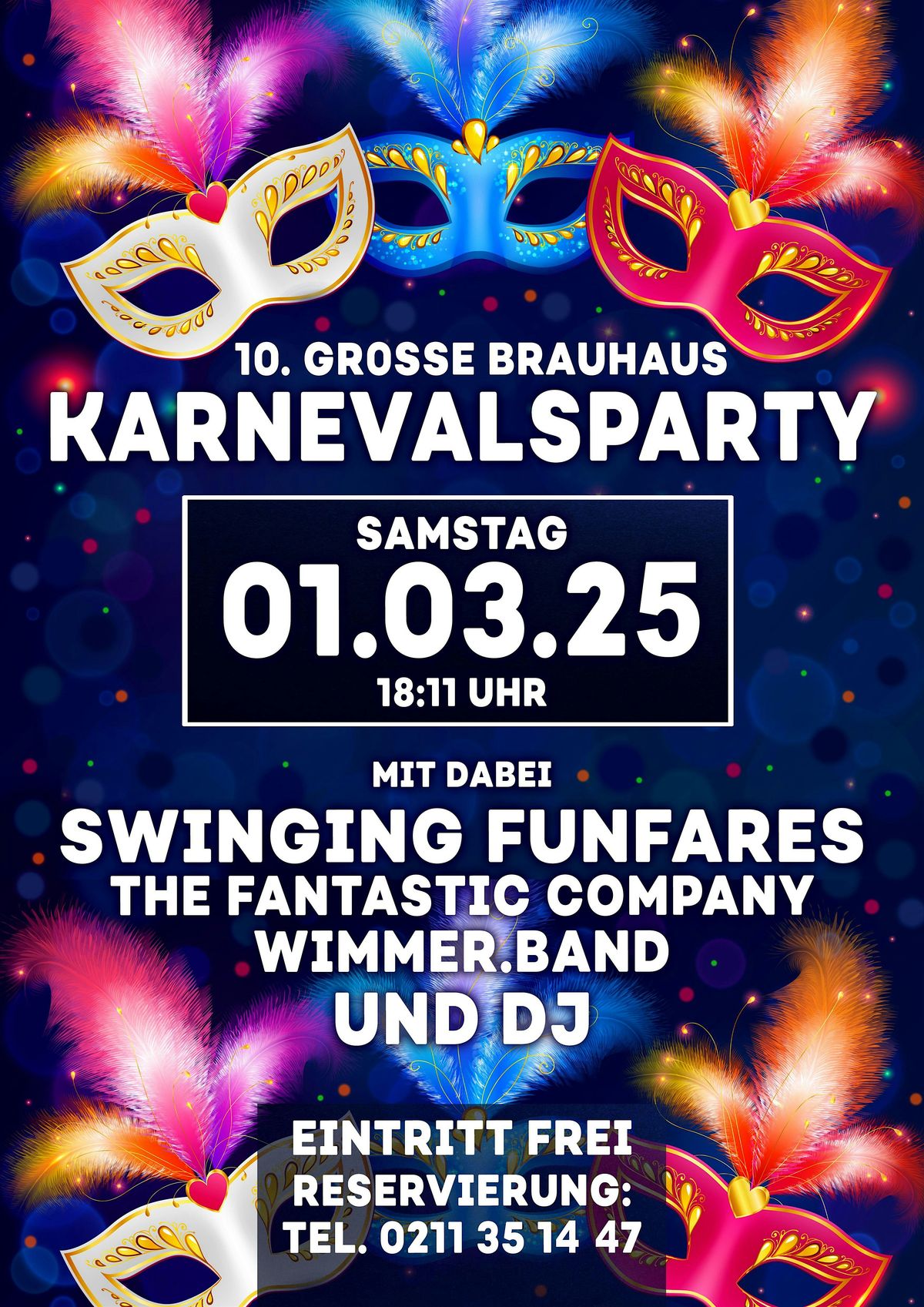 10. Gro\u00dfe Brauhaus Karnevalsparty im  Brauereiausschank Wielandstra\u00dfe