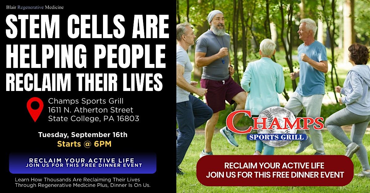 Pasta & Pain Relief: Learn About Stem Cell Therapies Near You (Free Dinner)