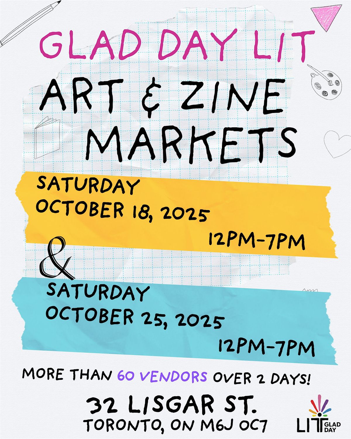 Queer Art & Zine Market at Glad Day Lit Oct 25