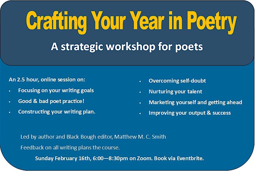 Crafting your year in poetry: A strategic workshop for poets