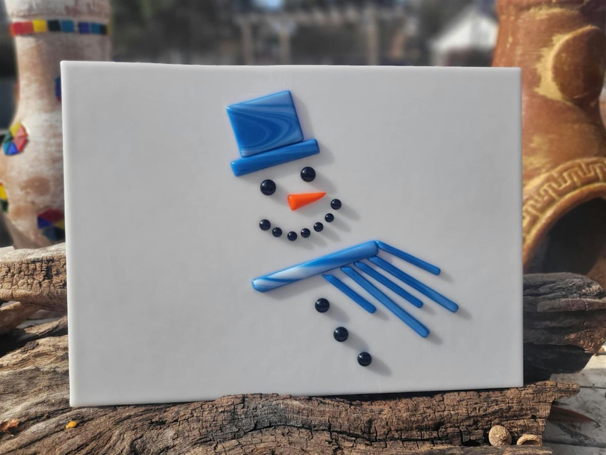 Melted Snowman Plate Fused Glass Class