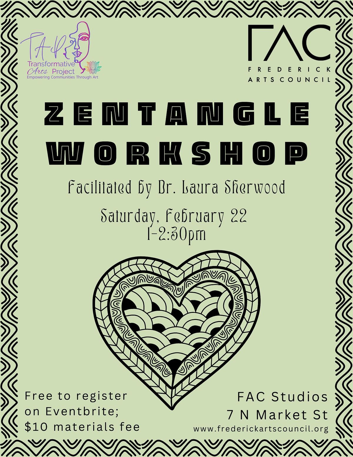 Frederick Arts Council and Transformative Arts Project: Zentangle Workshop