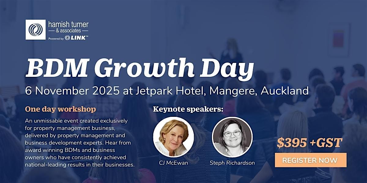 BDM Growth Day | 6 November | Jetpark Hotel, Auckland