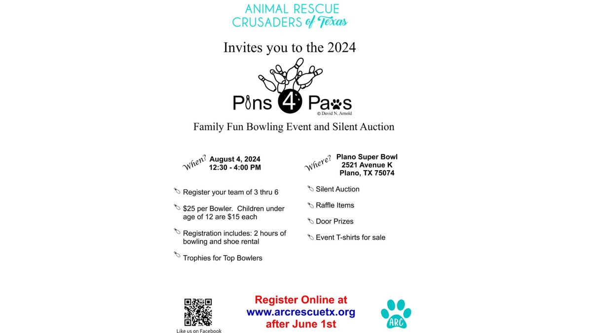 Pins for Paws Bowling and Silent Auction