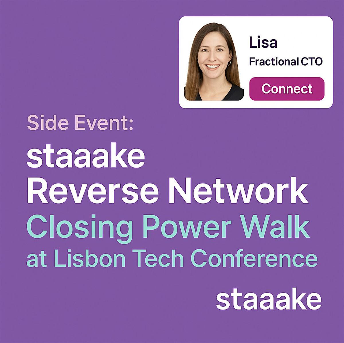 Side Event: Reverse Network Closing Power Walk at Lisbon Tech\/AI Conference
