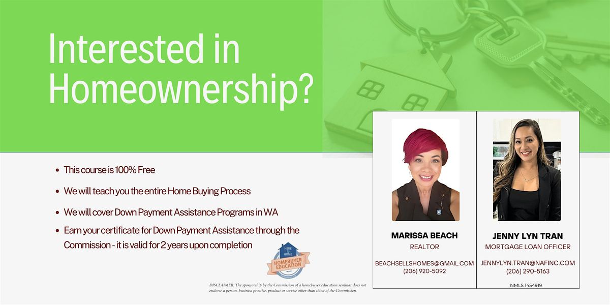 First-Time Homebuyer Education Class: Down Payment Assistance in WA state