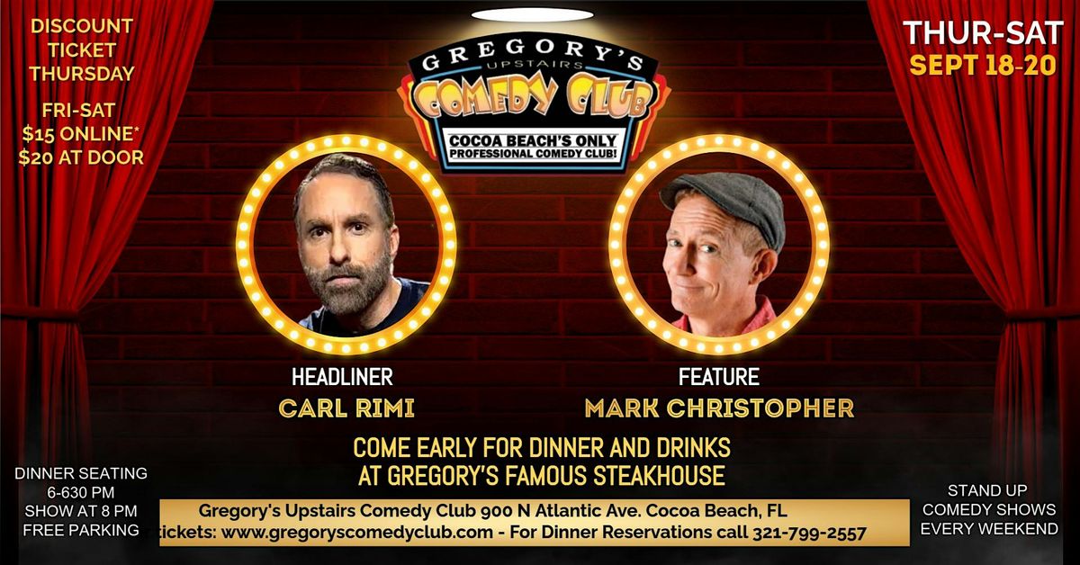 Sept 18-Sept 20 Gregory's Comedy Club