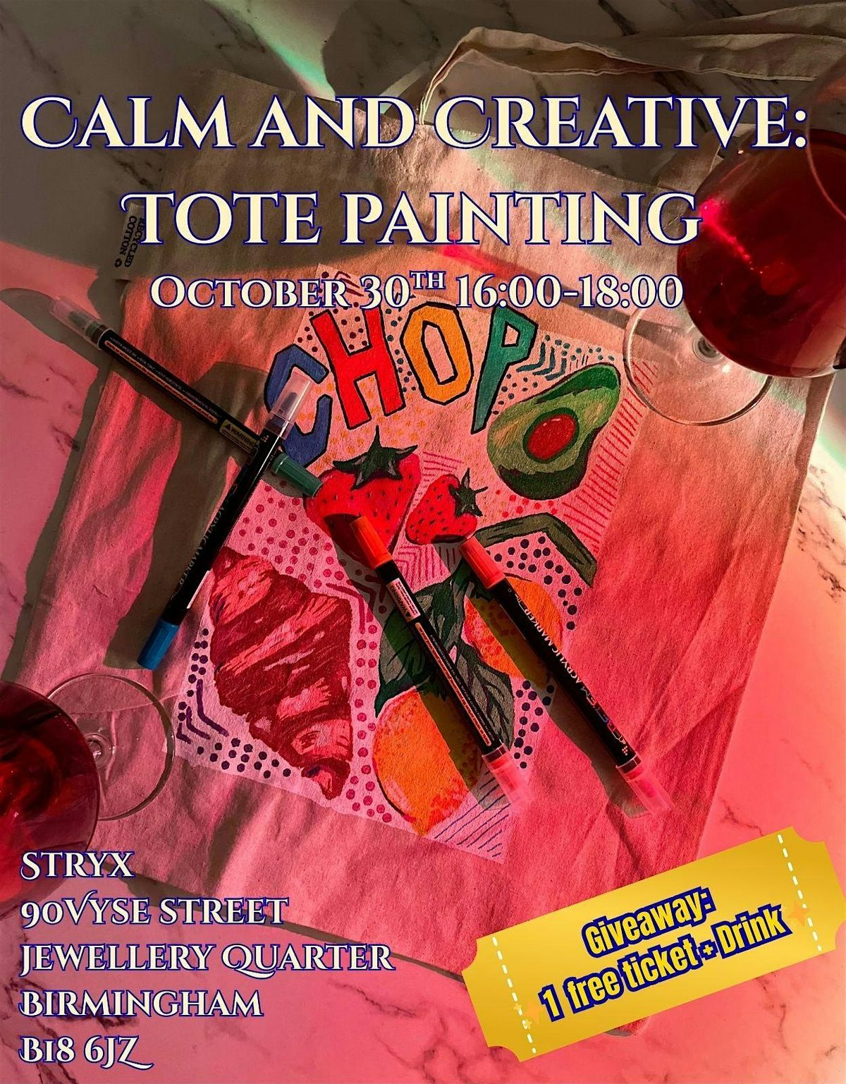 Calm and Creative: Tote bag painting
