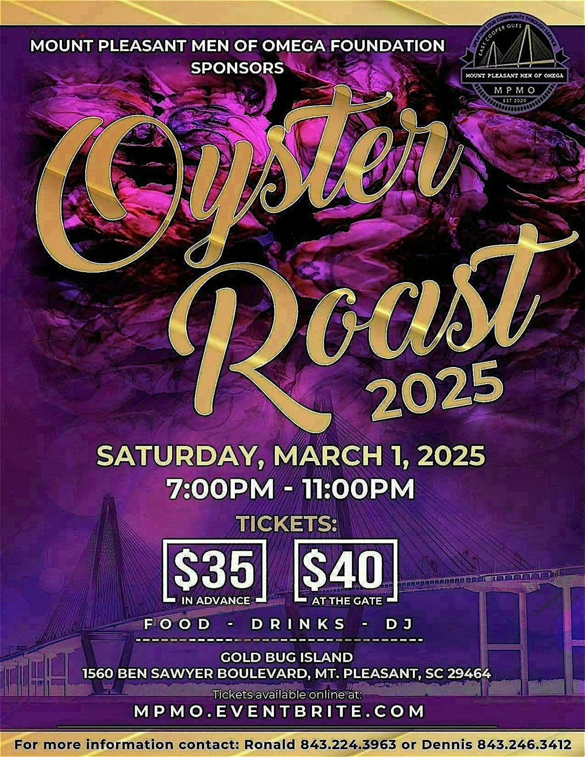 Oyster Roast 2025 - Mt. Pleasant Men of Omega