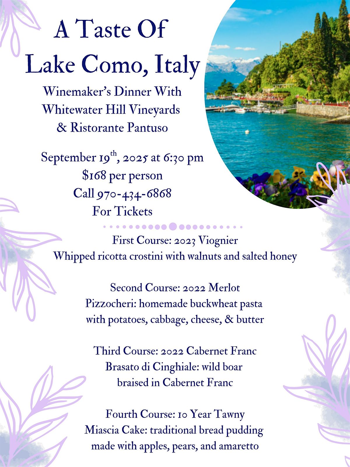 A Taste of Lake Como, Italy: Winemaker's Dinner with Ristorante Pantuso