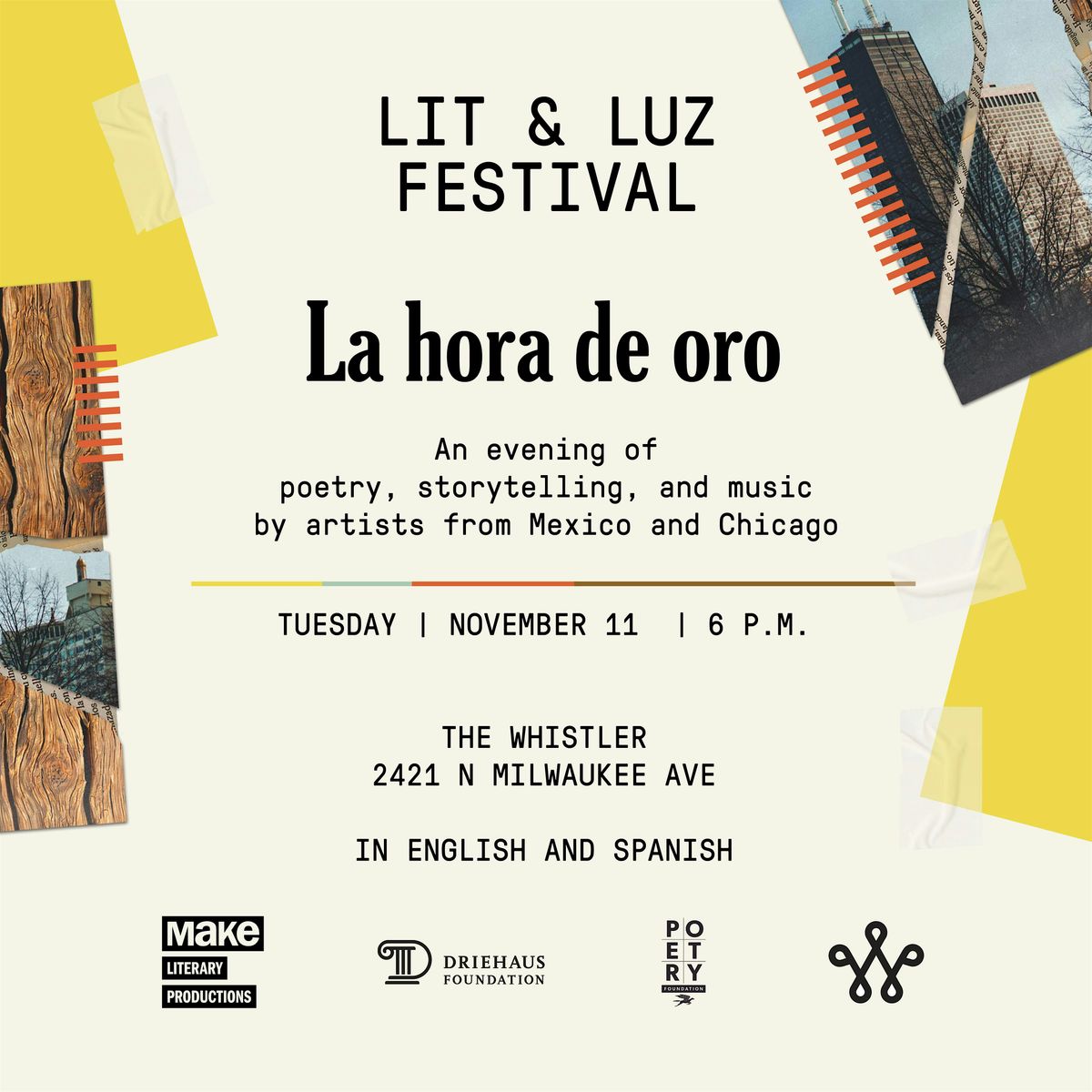Lit & Luz: La hora de oro, an evening live poetry, storytelling, and music