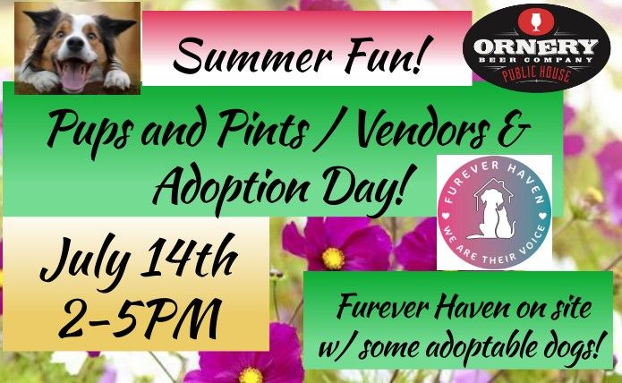 Pups & Pints AND Dog Adoption Day !!