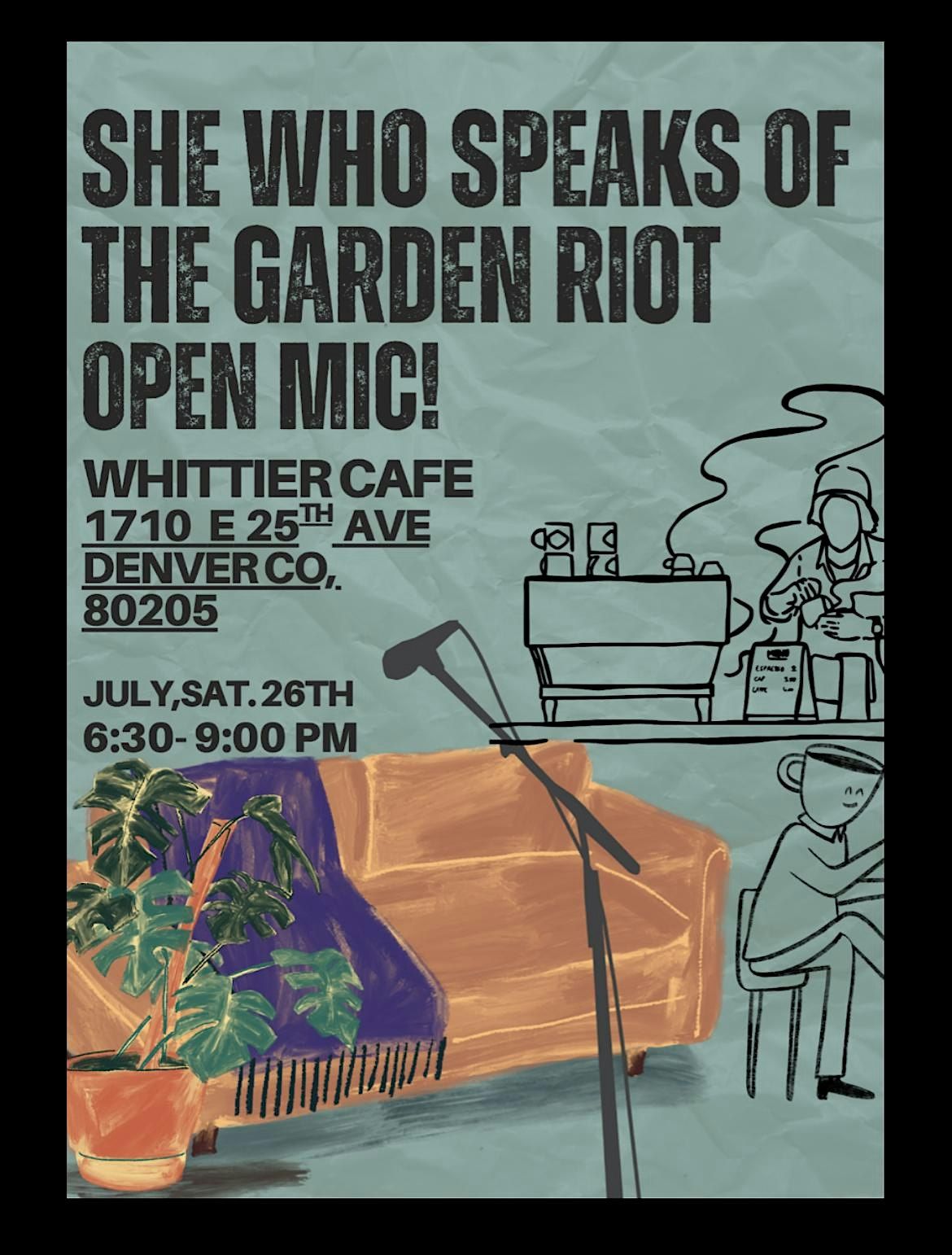 She Who Speaks Of The Garden; OPEN MIC!